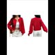thumbnail image 3 of Cárdigan Corto de Punto con Botones para Mujer, Moderno Cárdigan de Otoño con Cuello Redondo y Larga. Rojo S, 3 of 7