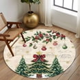 thumbnail image 2 of Large Round Rug 8Ft Washable Non-Slip, Christmas Tree Circle Area Rugs for Living Room Bedroom, Farmhouse Winter Ball Berry Snowflakes Indoor Floor Mats Carpet Runner for Home Decor, 2 of 8