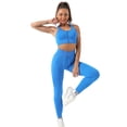 thumbnail image 1 of Conjunto De Yoga 2 piezas de ropa deportiva para mujer, ropa deportiva sin costuras, artículos deportivos (azul L) Likrtyny  Para Estrenar, 1 of 7