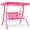 Pink, variant on Costway 2-Seater Toddler Porch Swing Chair with Metal Stand Adjustable Canopy Safety Belts Blue