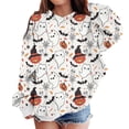 thumbnail image 3 of Girls Halloween Sweatshirt Crew Neck Long Sleeve Sweatshirt Casual Basic Drop Shoulder Sweatshirt Casual Children Winter Coat Fall Outwear, 3 of 3
