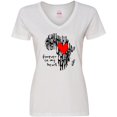 thumbnail image 3 of Inktastic Black History Month Forever in My Heart Ink Print Africa Women's V-Neck T-Shirt, 3 of 5