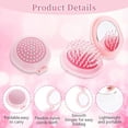 thumbnail image 2 of Hair Brush with Mirror, Foldable Compact Travel Size, 2 in 1 Design, Pink for Women and Girls, 2 of 4