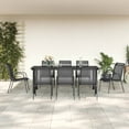 thumbnail image 1 of vidaXL 9 Piece Garden Dining Set Black Steel and Textilene, 1 of 5