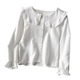 thumbnail image 2 of NuoCaiYun Women'S Casual Autumn Oversized Solid-Color Collared Long-Sleeve Tops Ladies Turndown Collar Shirt, 2 of 6
