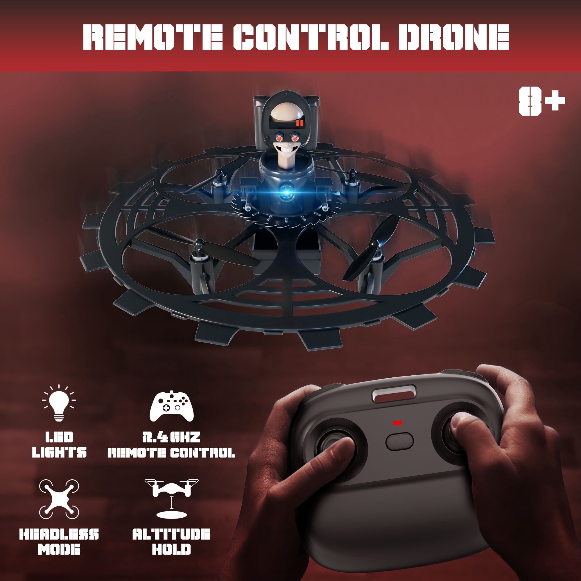 Force1 Officially Licensed Skibidi Toilet Toy RC Drone (Black)