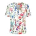 thumbnail image 4 of Raeneomay Oversized T Shirts for Women Casual Tops Women's Summer Fashion Floral Print V-Neck Casual Short Sleeved Top Short Sleeved V-Neck Top/Shirt, 4 of 5