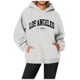thumbnail image 2 of Los Angeles Hoodies for Women Fall Winter Long Sleeve Graphic Hooded Sweatshirt with Pockets Streetwear Pullover Tops, 2 of 5