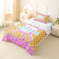 thumbnail image 2 of Erosebridal Pink & Cyan Dripping Waffle Pink Baseball & Bat Sketch Graphic Twin Comforter Sets 3-Piece, Sport Graphic Bedding Set for Girls Kids,Microfiber Bedroom Decor, 2 of 6