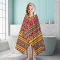 thumbnail image 6 of Boho Yellow Ethnic Geometric Pattern Hooded Bath Towel，60"x35" for Ages 3 To 12 Kids, Quick Dry Lightweight Soft Microfiber Hood Beach Towel Cover Up for Kids, 6 of 7