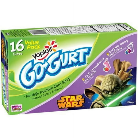 Yoplait Go-Gurt Strawberry Smoothie/Berry Smoothie Portable Low Fat Yogurt, 2.25 Oz., 16 count