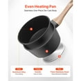 thumbnail image 3 of KFFKFF 1.5 QT Nonstick Saucepan with Tempered Glass Lid, Versatile Cooking Pot with Removable Handle, Small Kitchen Sauce Pan with Coating, Suitable for Induction Cooktops, Black, 3 of 9