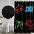 thumbnail image 5 of Game Controller Shower Curtain, Waterproof Shower Curtains for Bathroom, Modern Art Gaming Handheld Black Washable Fabric Bathtub Curtain Set Bath Decor with 12 Hooks 48"x72", 5 of 8