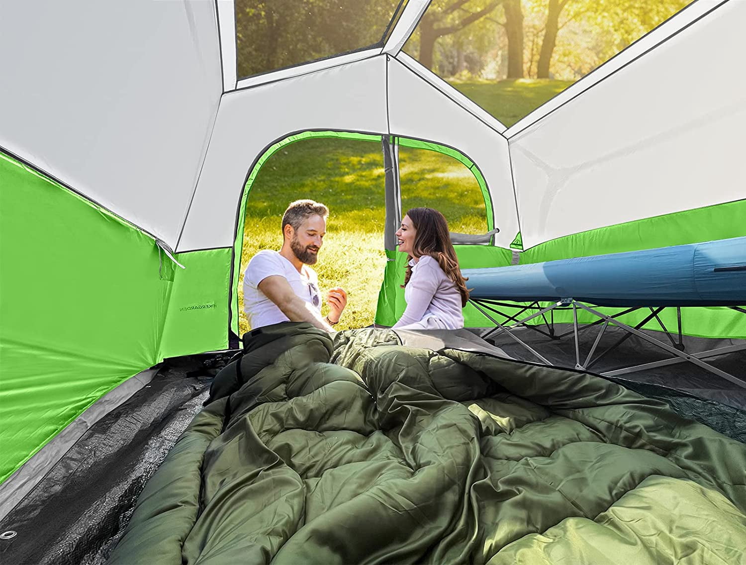 HIKERGARDEN 6 Person Camping Tent - Portable Easy Set Up Family Tent for Camp, Windproof Fabric Cabin Tent Outdoor for Hiking, Backpacking, Traveling