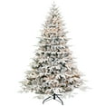 thumbnail image 6 of 5ft Pre-Lit Flocked Artificial Christmas Tree with 300 Warm White Incandescent Lights, 1419 Tips, Snowy PE+PVC Hinged Pine with Partial Memory Wire Branches, Foldable Metal Stand for Holiday Dec, 6 of 14