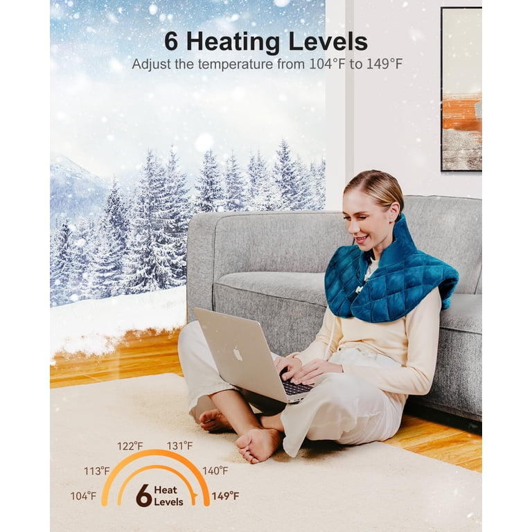 Heating Pad for Neck and Shoulders Relief, Haimmy 20 x 16 Electric  Weighted Neck Wrap, with 6 Heat u0026 11 Timer Settings, Auto Shut off,  Removable Washable Cover - Walmart.com