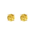 thumbnail image 3 of Clara Pucci 1.5Ct Natural Citrine Round Cut VVS1 Push Back Stud 14k Solid hypoallergenic Gold Designer Earrings For November, 3 of 7