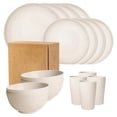 thumbnail image 2 of 16PCS Wheat Straw Large Size Dinnerware Set, Service for 4, Lightweight Kitchen Accessories, Unbreakable Modern Dish Set-Plate/Dessert Plate/Bowl/Cup, Dishwasher Safe, Best Gifts (Beige), 2 of 7