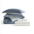 thumbnail image 7 of Noble Linens 7 Piece Bedding Bundle, Reversible Comforter and Patterned Sheet Set, King, 7 of 7
