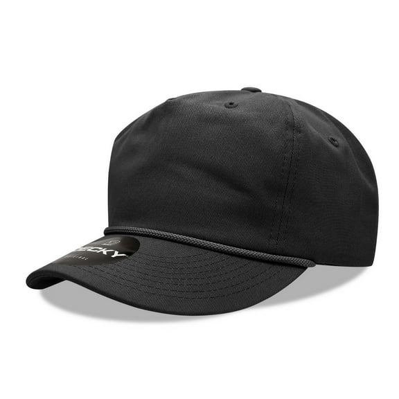Decky 252 5 Panel High Profile Relaxed Cotton Cap-Black