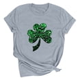 thumbnail image 1 of Dealovy T-Shirts de la Saint-Patrick pour Femmes à Manches Courtes, Col Rond, Coupe Ample, T-Shirts Graphiques Trèfle et Cœur, 1 of 2