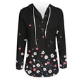 thumbnail image 4 of Idoravan Womens Sweatshirts Womens Lightweight Hoodies Ladies' Fashionable Casual Short Sleeved Round Neck Zipper Hooded Thin Hoodie T-shirt Black M, 4 of 5