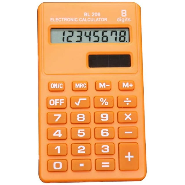 Candy Color 8 Digits Pocket Mini Electronic Calculator for Students School Office Supply-Orange