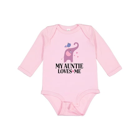 

Inktastic My Auntie Loves Me Niece Gift Baby Girl Long Sleeve Bodysuit