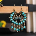 thumbnail image 5 of QIQUWOHUL Retro National Wind Earrings European And American Fashion Bohemian Color Resin Rhinestone Earrings Female, 5 of 5