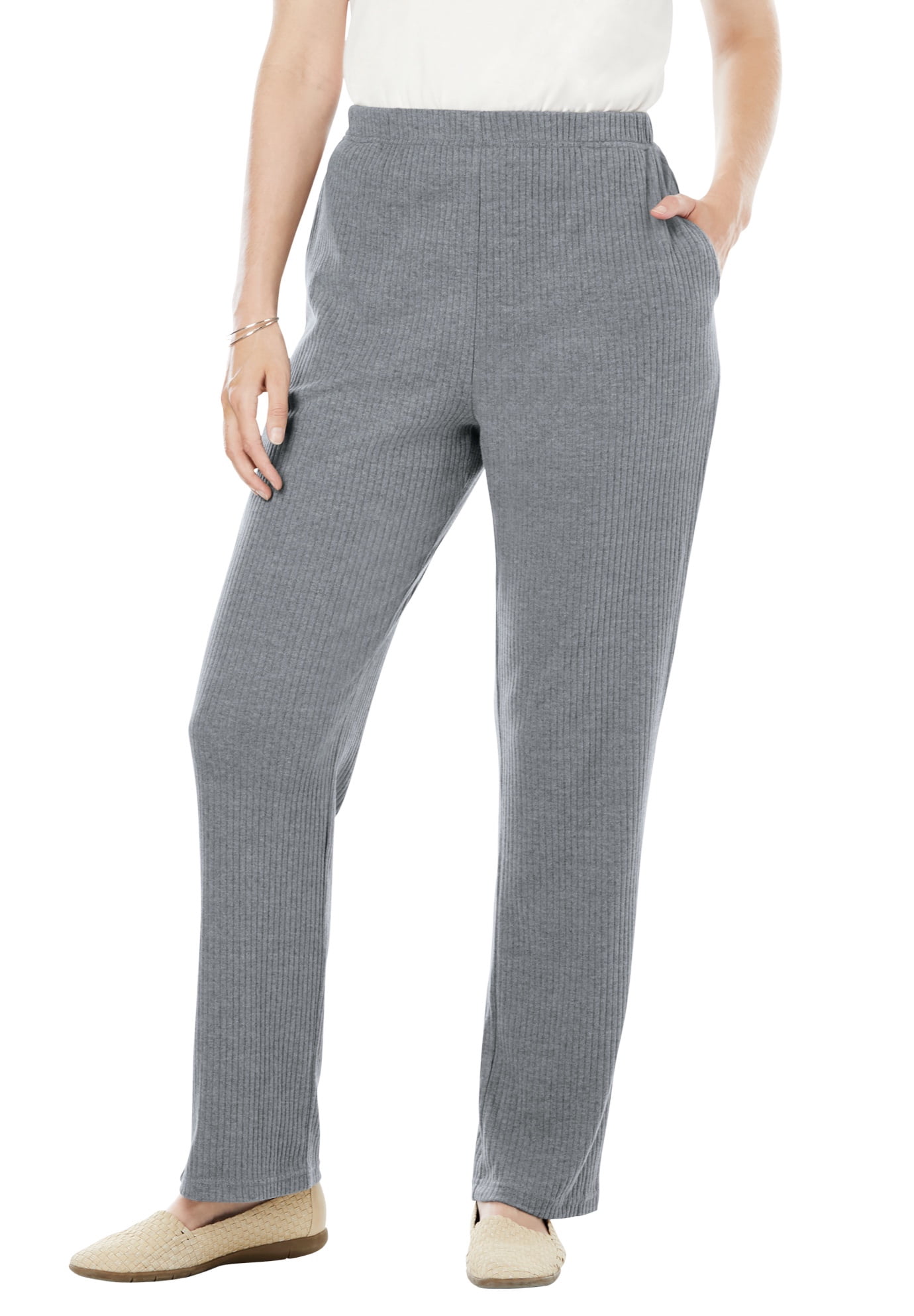 Plus Size 7-Day Knit Wide Leg Pant Pant 