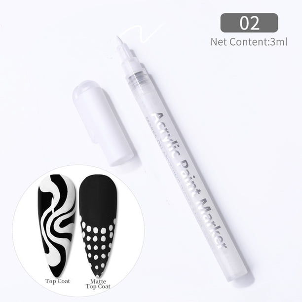 Xihbxyly Juego de Rotuladores para Uñas con Diseño de Líneas Abstractas, de Larga Duración y Secado Rápido, Ideal para Hacer Diseños de Uñas con Punteado Floral, Apto para Uñas de Gel Acrílico, Salon