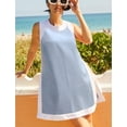 thumbnail image 2 of Conjunto de ropa Hooever para mujer, casual, bloque de colores gris/azul, talla L, 2 of 7