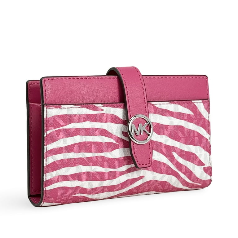 Michael Kors Women's Greenwich Medium Zebra Signature Logo Snap