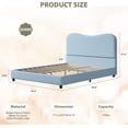 thumbnail image 3 of Qinaqin Velvet Upholstered cm de Alturaeadboard Queen Cama Frame para Cute Low Profile Platform Girls y Boys. No Caja Spring Strong Profundidad Madera Slats Noise Free Easy Assembly (Blue), 3 of 7