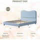 thumbnail image 2 of Velvet-forrado cabecero queen marco de cama para para niños cute low-profile cama de plataforma para girls y boys. no box spring strong de madera slats noise-free fácil montaje (blue), 2 of 7