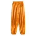 thumbnail image 5 of TiaoBug Men's Shiny Satin Bloomers Pants Elastic Waistband Loose Lantern Pants Belly Dance Trousers Orange M, 5 of 6