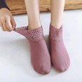 thumbnail image 4 of harmtty 1 Pair Women Socks Lace Silicone Non-slip Autumn Winter Breathable Lightweight Floor Socks for Living Room,Blue, 4 of 8