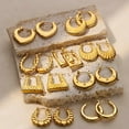 thumbnail image 4 of Women Vintage Round EarringsTrending Gold Plated Geometric Jewelry Gift Female, 4 of 5
