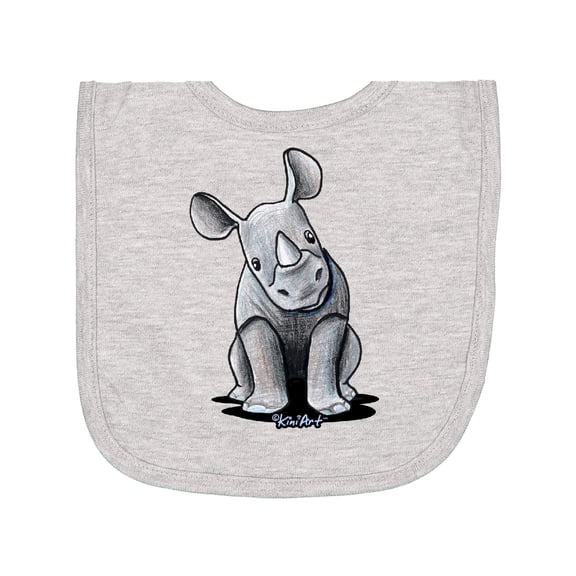 Inktastic Curious Rhinos Newborn Bib
