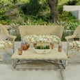 thumbnail image 2 of Jordan Manufacturing 44" x 18" Tori Cedar Grey Floral Rectangular Tufted Contoured Outdoor Wicker Settee Bench Cushion, 2 of 12