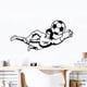 thumbnail image 3 of Adhesivo decorativo de pared con diseño de niño futbolista, vinilo PVC, mural decorativo para bricolaje UNA, 3 of 9