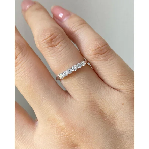 2Ct Round Cut Lab Created Diamond Wedding Band Ring 14k White Gold Plated