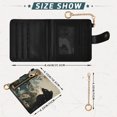 thumbnail image 3 of Small Wallet For Women Bifold Leather Pocket Coin Credit Card Holder With RFID Blocking Black Cat & The Moonlight, 3 of 6