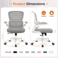 thumbnail image 2 of COOLHUT Office Chair, Ergonomic Desk Chair with Lumbar Support and Adjustable Armrests, Breathable Mesh Computer Gaming Chair, Reclining Task Chair for Home Office, Light Gray, 2 of 9