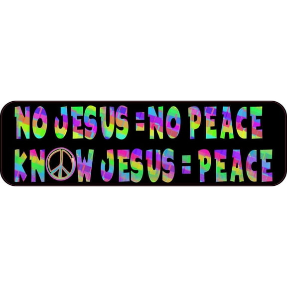10in x 3in Colorful No Jesus No Peace Bumper Sticker