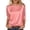 C-Pink376, variant on DHFJKG Soft Satin Tops For Women 3/4 Sleeve T Shirt Loose Fit Casual Crew Neck Solid Color Basic Tee Stylish Top