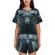 thumbnail image 1 of Fotbe Moody Ram Portrait Conjunto de Pijama Estampado para Mujer, 2 Piezas, Ropa de Dormir con Camiseta de Manga Corta y Shorts Suaves-X-Large, 1 of 6