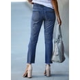 thumbnail image 3 of DOKOTOO Womens Straight Leg Jeans Classic Blue Strechy Raw Hem Jeans High Waisted Denim Pants, 3 of 9