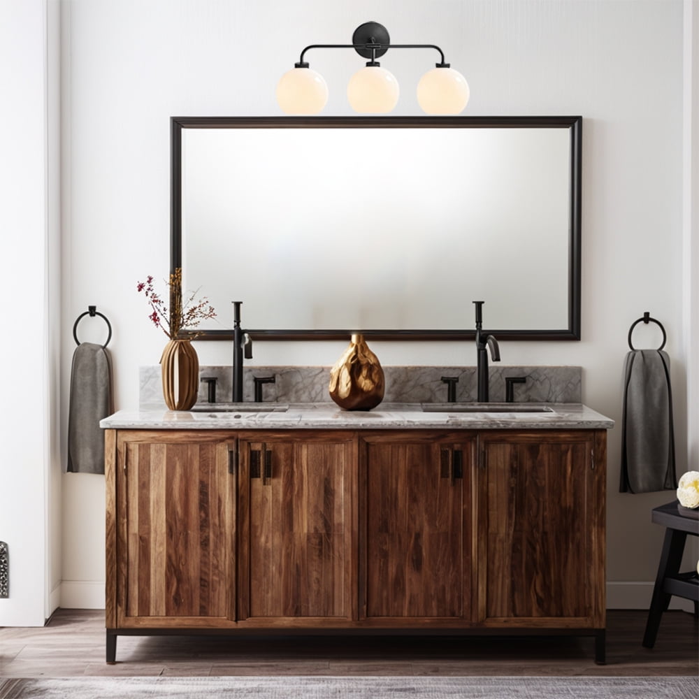 Bathroom Sconce, Triple Mouth-blown Glass Globe Sconce, Vanity Mirror Lamp , Bath Lighting Fixtures