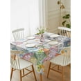 thumbnail image 2 of Easter Rectangle Tablecloth, Spring Bunny Eggs Tree Butterfly Grey Wooden Waterproof & StainResistant Tablecloth, Washable Oil-proof Table Cover for Dining/Party/Wedding/Camping/Buffet 52x70 In, 2 of 9